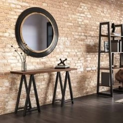 Hawkins Metal/Wood Console Sofa Table Walnut - WyndenHall