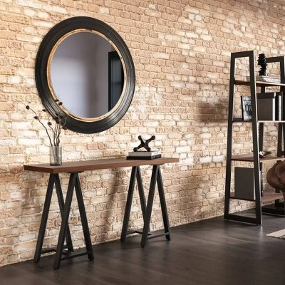 Hawkins Metal/Wood Console Sofa Table Walnut - WyndenHall 1 Hawkins Metal/Wood Console Sofa Table Walnut - WyndenHall