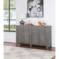Keystone Rustic Farmhouse 4 Drawer 4 Door Storage Credenza/Sideboard Gray - Treasure Trove -Cozy Living Deals Store GUEST a8a1da55 8bcc 42a6 9070 cf905ff16077