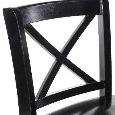 24" Torino X Back Wood Counter Height Barstool - Black - Linon 5 24" Torino X Back Wood Counter Height Barstool - Black - Linon - Image 5
