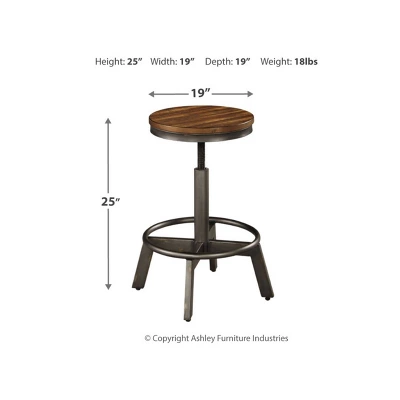 Torjin Adjustable Height Barstool Brown/Gray - Signature Design By Ashley 3 Torjin Adjustable Height Barstool Brown/Gray - Signature Design By Ashley - Image 3
