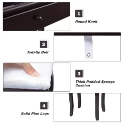 Costway Vanity Table 10 Dimmable Bulbs Makeup Desk WhiteBlackBrown -Cozy Living Deals Store GUEST a95b96cb c59a 4039 929c 65cbae4ba4a3