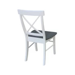 Set Of 2 X Back Chairs With Solid Wood Seat White/Gray - International Concepts -Cozy Living Deals Store GUEST a97bf8dc 7dfc 41f9 b0cf df4ca6705de2