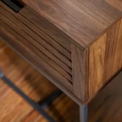 Visconti Boho Slat Pull Down Door Side Table Dark Walnut - Saracina Home -Cozy Living Deals Store GUEST a98cfae4 0c12 4b45 864d eb90f816678c