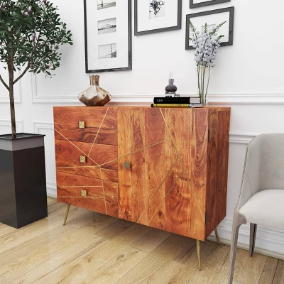 Modern Metal Buffet Brown - Olivia & May 10 Modern Metal Buffet Brown - Olivia & May - Image 10