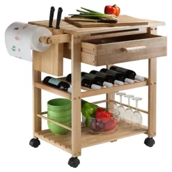 Finland Kitchen Cart Wood/Natural - Winsome -Cozy Living Deals Store GUEST aa66f738 8005 4936 99cd 51e0c8b541bd