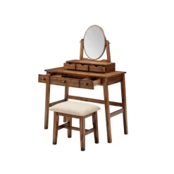 Lorna Vanity Set Walnut - Linon