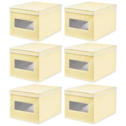 MDesign Stackable Fabric Closet Storage Organizer Box, 6 Pack -Cozy Living Deals Store GUEST ab121368 6ad7 47dd 8a01 854797717676