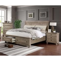 2pc Queen Earl Bedroom Set With Nightstand Gray - HOMES: Inside + Out