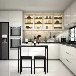 Costway 3 PCS Counter Height Dining Set Faux Marble Table 2 Chairs Kitchen Bar Furniture -Cozy Living Deals Store GUEST ab4eb1eb 85dd 494a 9b7c dcaff3b8bf65