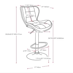 Set Of 2 Adjustable Chrome Accented Bonded Leather Barstool - Corliving 17 Set Of 2 Adjustable Chrome Accented Bonded Leather Barstool - Corliving -Cozy Living Deals Store GUEST ab5d57d7 3270 4994 ab74 ef2c5d34f6ec