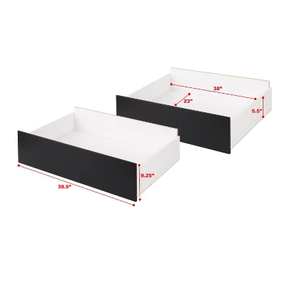Set Of 2 Select Storage Drawers On Wheels - Prepac 3 Set Of 2 Select Storage Drawers On Wheels - Prepac - Image 3