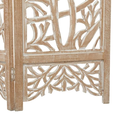 Modern Farmhouse Mdf Room Divider Screen Brown - Olivia & May 2 Modern Farmhouse Mdf Room Divider Screen Brown - Olivia & May - Image 2