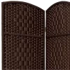 7 Ft. Tall Diamond Weave Room Divider - Dark Mocha (3 Panels)