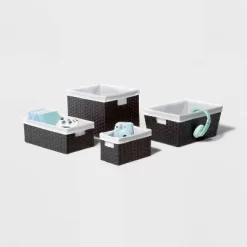16" X 9" X 6" Lined Woven Media Bin Black - Brightroom™ -Cozy Living Deals Store GUEST ac4ff65f f7b2 48fa aa42 7459f63d7c52