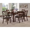 7pc Mozaika Wood And Leather Contemporary Dining Set Black - Baxton Studio