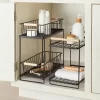 Wood Handle Tiered Vanity Organizer Black - Brightroom™