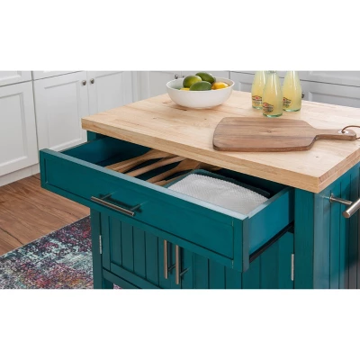 Abigail Kitchen Cart Teal - Powell Company 15 Abigail Kitchen Cart Teal - Powell Company - Image 15