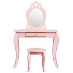 Costway Kids Vanity Set Princess Makeup Dressing Play Table Set W/Mirror -Cozy Living Deals Store GUEST acf02906 e0cd 4b62 bb38 988d1c42c9c2