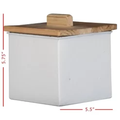 White Enamel Metal Lidded Decorative Storage Canister - Foreside Home & Garden -Cozy Living Deals Store GUEST ad23384f 2a21 4c13 896d ae2d0c6c487a