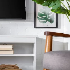 Modern Contemporary Simple Wood Storage Console TV Stand For TVs Up To 65" - Saracina Home -Cozy Living Deals Store GUEST ad64cfee 7a09 481a 8eef e63463ab5fc3