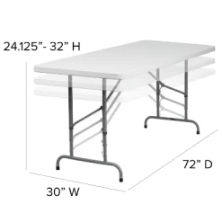 Emma And Oliver 6-Foot Height Adjustable Granite White Plastic Folding Event Table -Cozy Living Deals Store GUEST ad82a603 a0c5 4a80 b91c 397c7dec627b