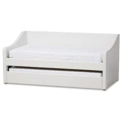 Twin Barnstorm Modern And Contemporary Fabric Upholstered Daybed With Guest Trundle Bed - Baxton Studio -Cozy Living Deals Store GUEST ada23b4f 6e70 41fe 95af e7d2100d1c8c