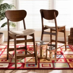 2pc Katya Fabric Upholstered And Wood Counter Height Barstool Set - Baxton Studio 13 2pc Katya Fabric Upholstered And Wood Counter Height Barstool Set - Baxton Studio -Cozy Living Deals Store GUEST ae6a71e6 7ee3 4cd4 9bf0 ebcb5625dda1