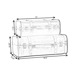 Vintiquewise 2-Colored Vintage Style Luggage Suitcase/Trunk, Set Of 2 -Cozy Living Deals Store GUEST aed8d7d9 f5cf 4e2c 9bf4 974646353e15