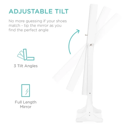 Best Choice Products 6-Tier Standing Mirror Lockable Storage Organizer Cabinet Armoire W/ Velvet Interior 3 Best Choice Products 6-Tier Standing Mirror Lockable Storage Organizer Cabinet Armoire W/ Velvet Interior - Image 3