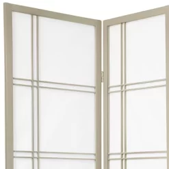 6 Ft. Tall Double Cross Shoji Screen - Special Edition - Gray (3 Panels)