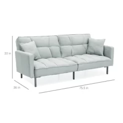 Best Choice Products Convertible Living Room Linen Fabric Tufted Split-Back Futon Sofa W/ 2 Pillows 15 Best Choice Products Convertible Living Room Linen Fabric Tufted Split-Back Futon Sofa W/ 2 Pillows -Cozy Living Deals Store GUEST afcdb17b a0ac 4cda bd0e 22e99a6158f7