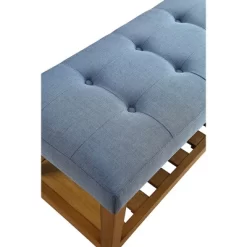 Simple Relax Fabric And Wood Bench In Blue And Oak Finish 5 Simple Relax Fabric And Wood Bench In Blue And Oak Finish -Cozy Living Deals Store GUEST afdbaed0 0523 4909 862d 7265d3c3113f