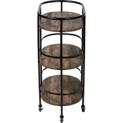 Honey-Can-Do 3 Tier Oval Bar Cart Walnut -Cozy Living Deals Store GUEST b002d473 4bf6 4198 be53 aca09a739ea8