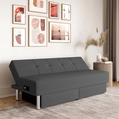 Wilton Dream Convertible Futon Sofa Bed Charcoal - Serta 1 Wilton Dream Convertible Futon Sofa Bed Charcoal - Serta