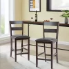 Costway 2-Pieces Bar Stools Counter Height Chairs W/ PU Leather Seat Espresso