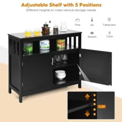 Costway Kitchen Buffet Server Sideboard Storage Cabinet W/2 Doors & Shelf WhiteBlack -Cozy Living Deals Store GUEST b0cd260d cebc 4607 8736 bc256e78e402