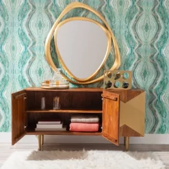 Verdeen Console Brown/Gold - Powell Company -Cozy Living Deals Store GUEST b13e0c68 9e28 4f0f 87c9 190b8ab28edc