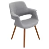 Vintage Flair Mid Century Modern Walnut Wood Legged Dining Chair Polyester/Light Gray - LumiSource