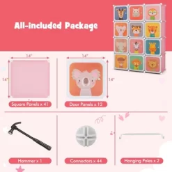 Costway 12-Cube Kids Wardrobe Baby Dresser Bedroom Armoire Clothes Hanging Closet With Door Blue/Pink 19 Costway 12-Cube Kids Wardrobe Baby Dresser Bedroom Armoire Clothes Hanging Closet With Door Blue/Pink -Cozy Living Deals Store GUEST b1c41f6f f654 4a02 88d5 93b7c642c189