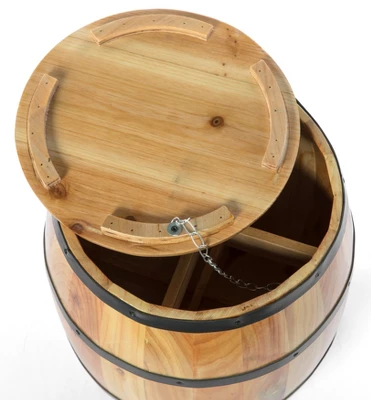 Vintiquewise Wine Barrel 4 Sectional Crate With Removable Head Lid 6 Vintiquewise Wine Barrel 4 Sectional Crate With Removable Head Lid - Image 6