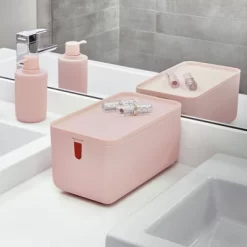 Cade Lidded Storage Bin Blush - IDESIGN -Cozy Living Deals Store GUEST b2802977 6e0c 4759 b471 aaa8e4f44f4c