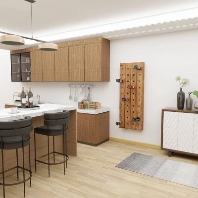 Rustic Wood Wall Wine Rack Brown - Olivia & May 13 Rustic Wood Wall Wine Rack Brown - Olivia & May - Image 13