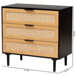 Maureen Wood And Rattan 3 Drawer Dresser Espresso/Natural Brown - Baxton Studio 17 Maureen Wood And Rattan 3 Drawer Dresser Espresso/Natural Brown - Baxton Studio -Cozy Living Deals Store GUEST b2cc09cf 2518 4994 9062 3622d0267000