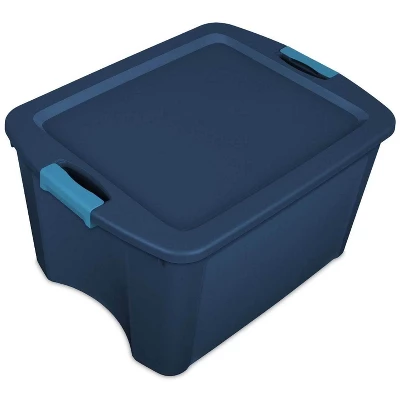Sterilite 18 Gallon Heavy Duty Deep Plastic Clear Latch And Carry Storage Tote Container With Lid For Magazines And Craft Supplies, True Blue (6 Pack) 1 Sterilite 18 Gallon Heavy Duty Deep Plastic Clear Latch And Carry Storage Tote Container With Lid For Magazines And Craft Supplies, True Blue (6 Pack)