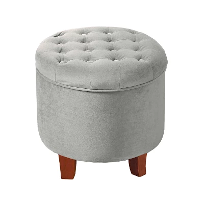 Large Round Button Tufted Storage Ottoman - HomePop 6 Large Round Button Tufted Storage Ottoman - HomePop - Image 6