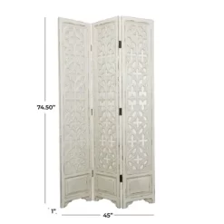 Country Cottage Wood Room Divider Screen White - Olivia & May -Cozy Living Deals Store GUEST b42c51df e8f4 4c10 8525 7acf10b6649c