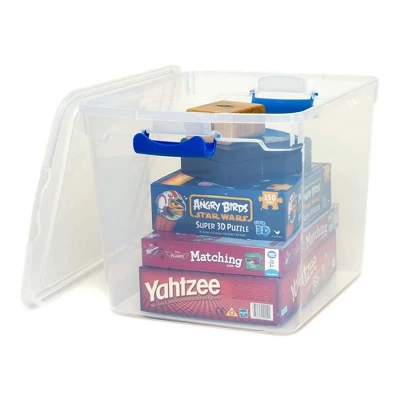 Homz Secure Latch Large Clear Stackable Storage Container Bin, 31 Quart, 4 Count 2 Homz Secure Latch Large Clear Stackable Storage Container Bin, 31 Quart, 4 Count - Image 2