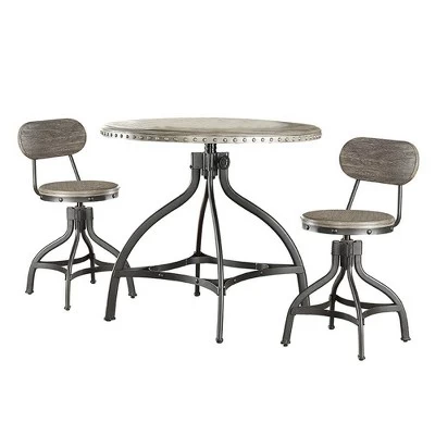 Dining Table Set Oak Metal - Acme Furniture 1 Dining Table Set Oak Metal - Acme Furniture