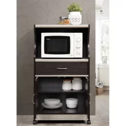 Microwave Kitchen Cart In Chocolate Gray - Hodedah 9 Microwave Kitchen Cart In Chocolate Gray - Hodedah -Cozy Living Deals Store GUEST b50f5479 5f24 42b0 8153 326afeb2ec38